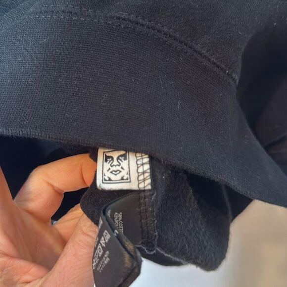 Obey “Love Is The Cure” Black Crewneck Embroidered Sweatshirt. Size Small. - Picture 7 of 8